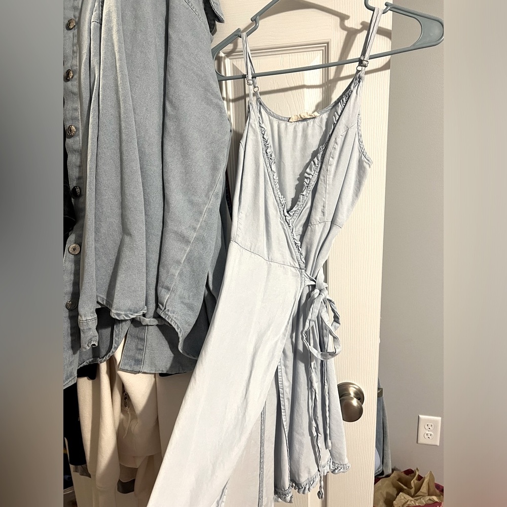 Denim wrap dress, size small